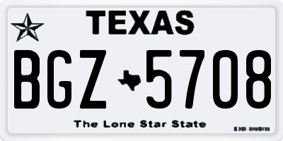 TX license plate BGZ5708