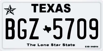 TX license plate BGZ5709
