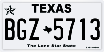 TX license plate BGZ5713