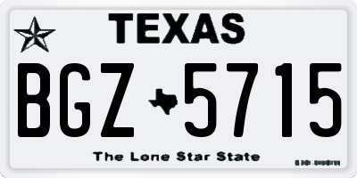 TX license plate BGZ5715