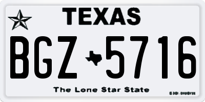TX license plate BGZ5716