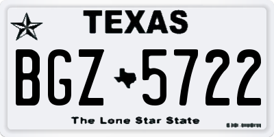 TX license plate BGZ5722