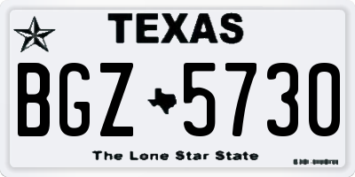 TX license plate BGZ5730