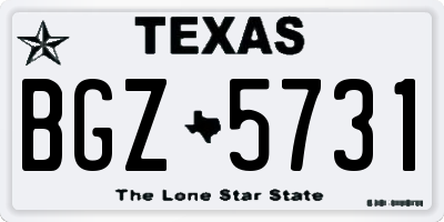 TX license plate BGZ5731