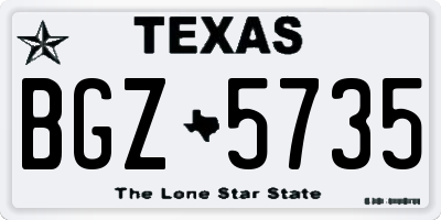 TX license plate BGZ5735