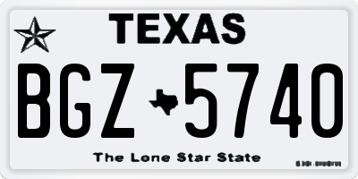 TX license plate BGZ5740