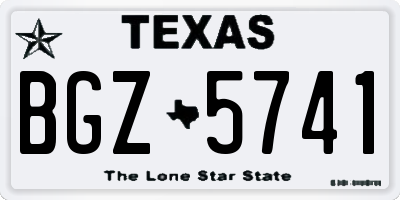 TX license plate BGZ5741