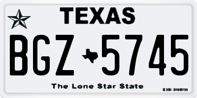 TX license plate BGZ5745