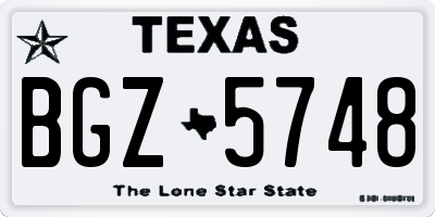 TX license plate BGZ5748