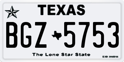 TX license plate BGZ5753