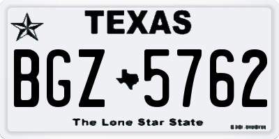 TX license plate BGZ5762