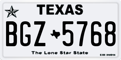 TX license plate BGZ5768
