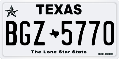TX license plate BGZ5770