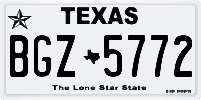 TX license plate BGZ5772