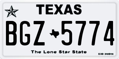 TX license plate BGZ5774