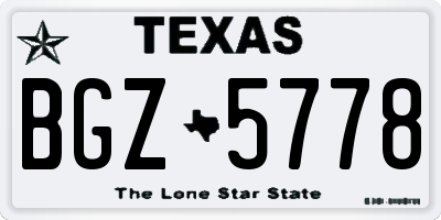 TX license plate BGZ5778