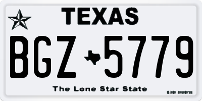 TX license plate BGZ5779