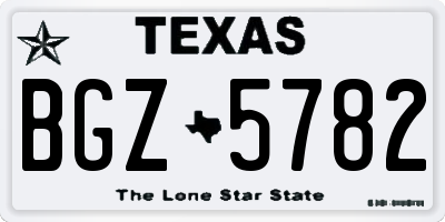 TX license plate BGZ5782