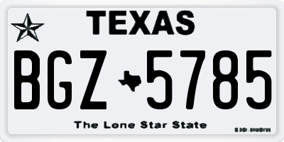 TX license plate BGZ5785