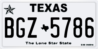 TX license plate BGZ5786