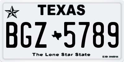 TX license plate BGZ5789