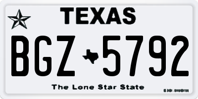 TX license plate BGZ5792