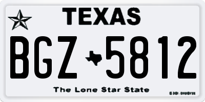 TX license plate BGZ5812