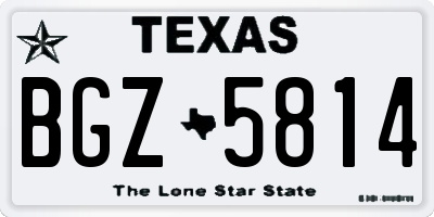 TX license plate BGZ5814