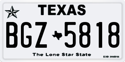 TX license plate BGZ5818