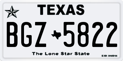 TX license plate BGZ5822