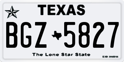 TX license plate BGZ5827