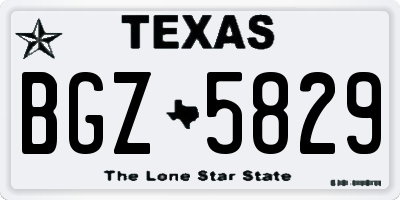 TX license plate BGZ5829