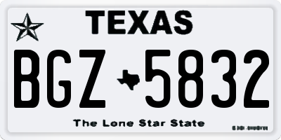 TX license plate BGZ5832