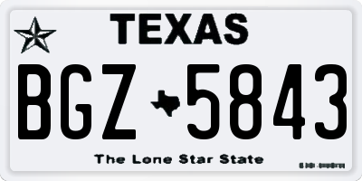 TX license plate BGZ5843