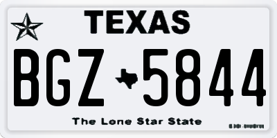 TX license plate BGZ5844