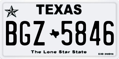 TX license plate BGZ5846