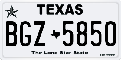 TX license plate BGZ5850