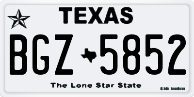 TX license plate BGZ5852