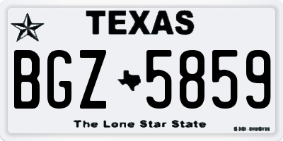 TX license plate BGZ5859