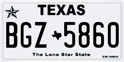 TX license plate BGZ5860