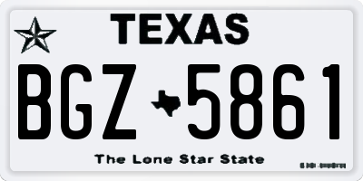 TX license plate BGZ5861