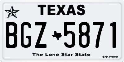 TX license plate BGZ5871