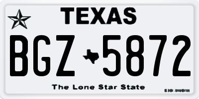 TX license plate BGZ5872
