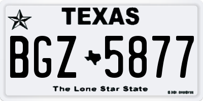 TX license plate BGZ5877