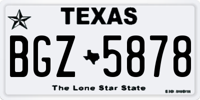 TX license plate BGZ5878