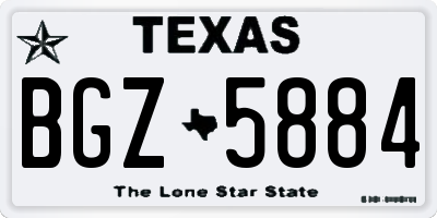 TX license plate BGZ5884