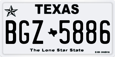 TX license plate BGZ5886