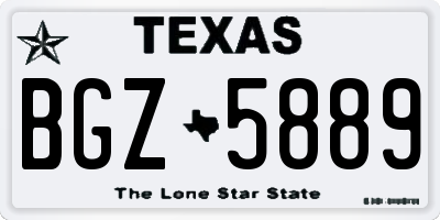 TX license plate BGZ5889