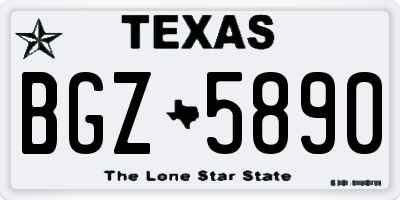 TX license plate BGZ5890