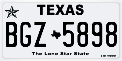 TX license plate BGZ5898